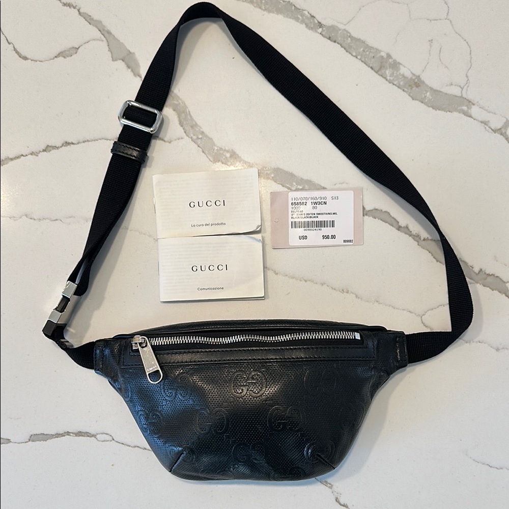 Gucci Black Leather Men's Bag